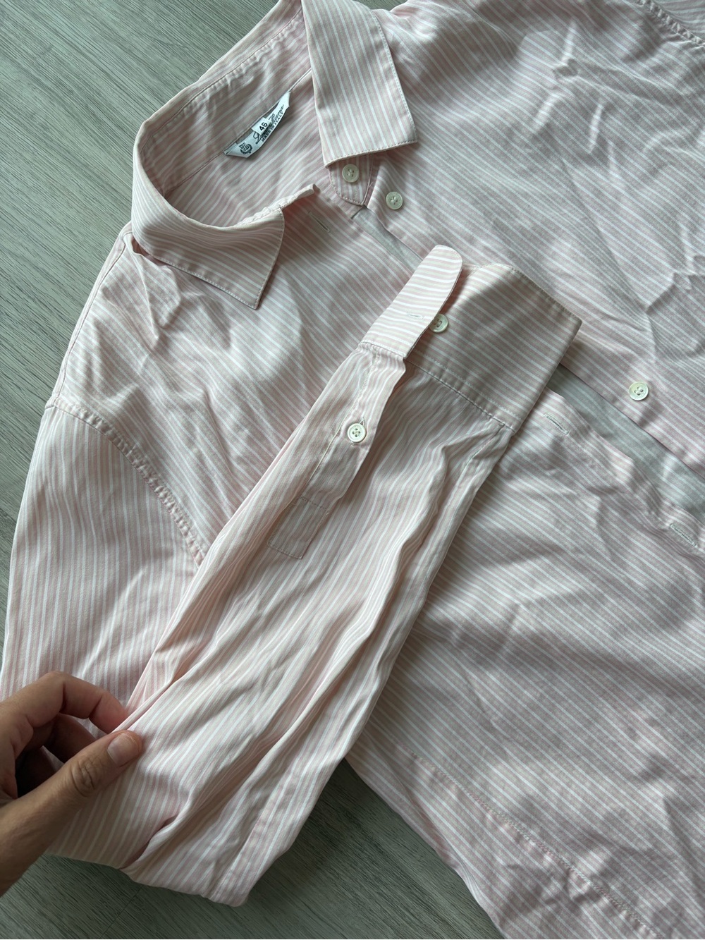 Loro Piana Pink Striped Cotton Button-Up Shirt Size M - Picture 6 of 11